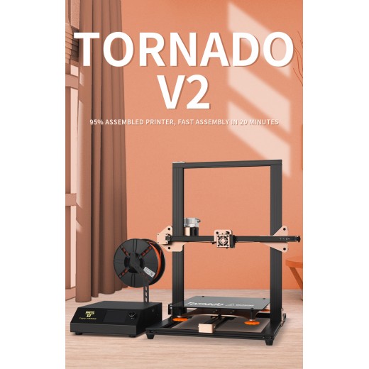 3D Принтер TWO TREES  Tornado V2 TMC 2208, лазерный уровень,  экструдер BMG